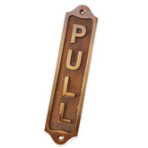 Vertical Pull Brass door sign